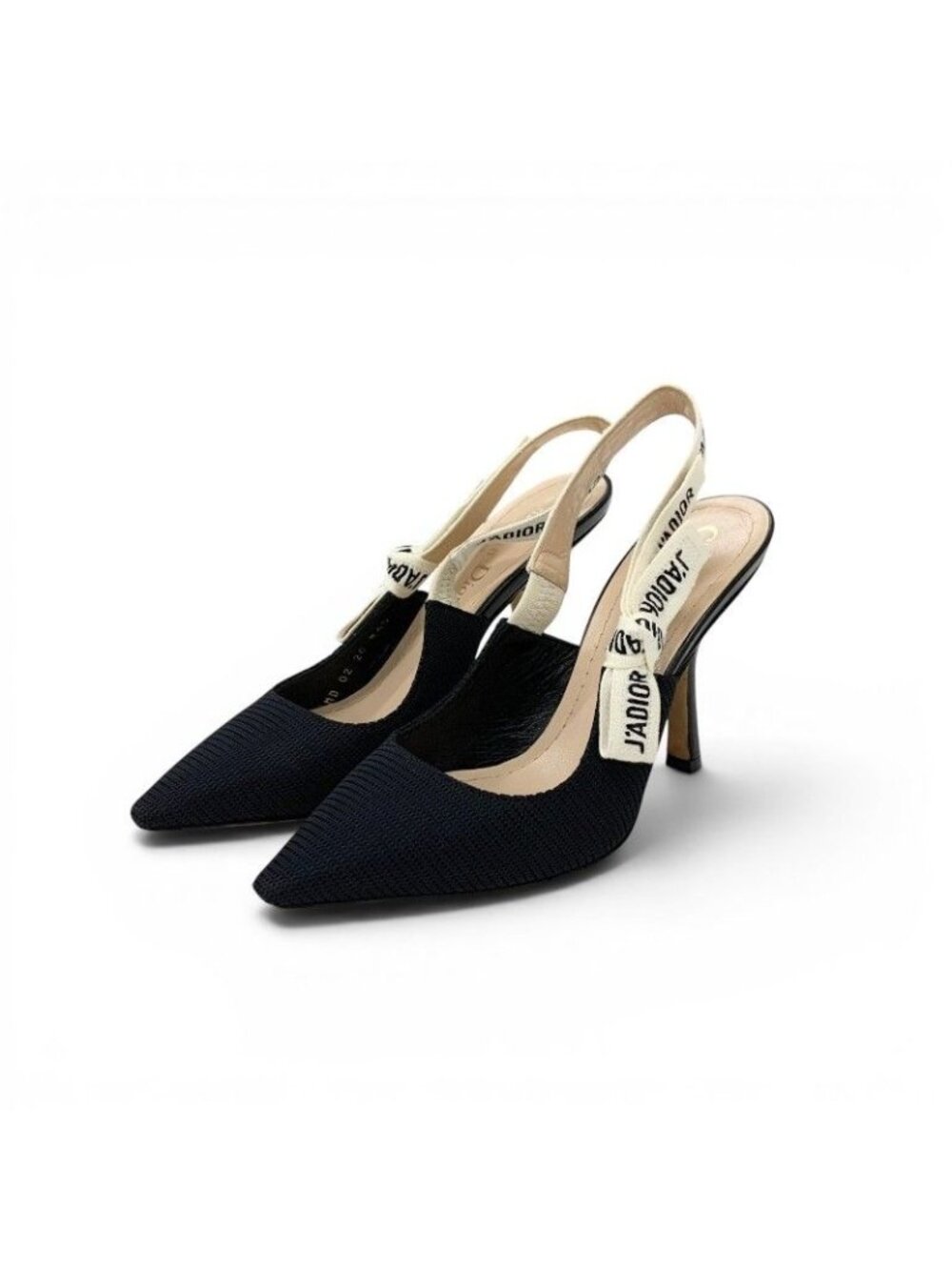 Dior J'adior Pumps Shoes Fabric Black White Slingback